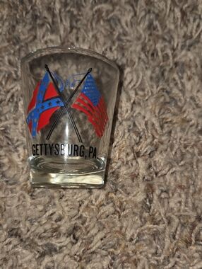 Gettysburg, PA Patriotic Shot Glass - Red & Blue Flags